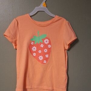 Orange Kids T-Shirt with Strawberry Design